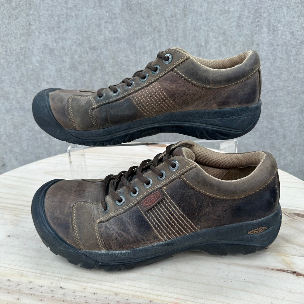 KEEN Austin Shoes Men 10 Brown Leather Lace Up Casual Low Top Sneakers